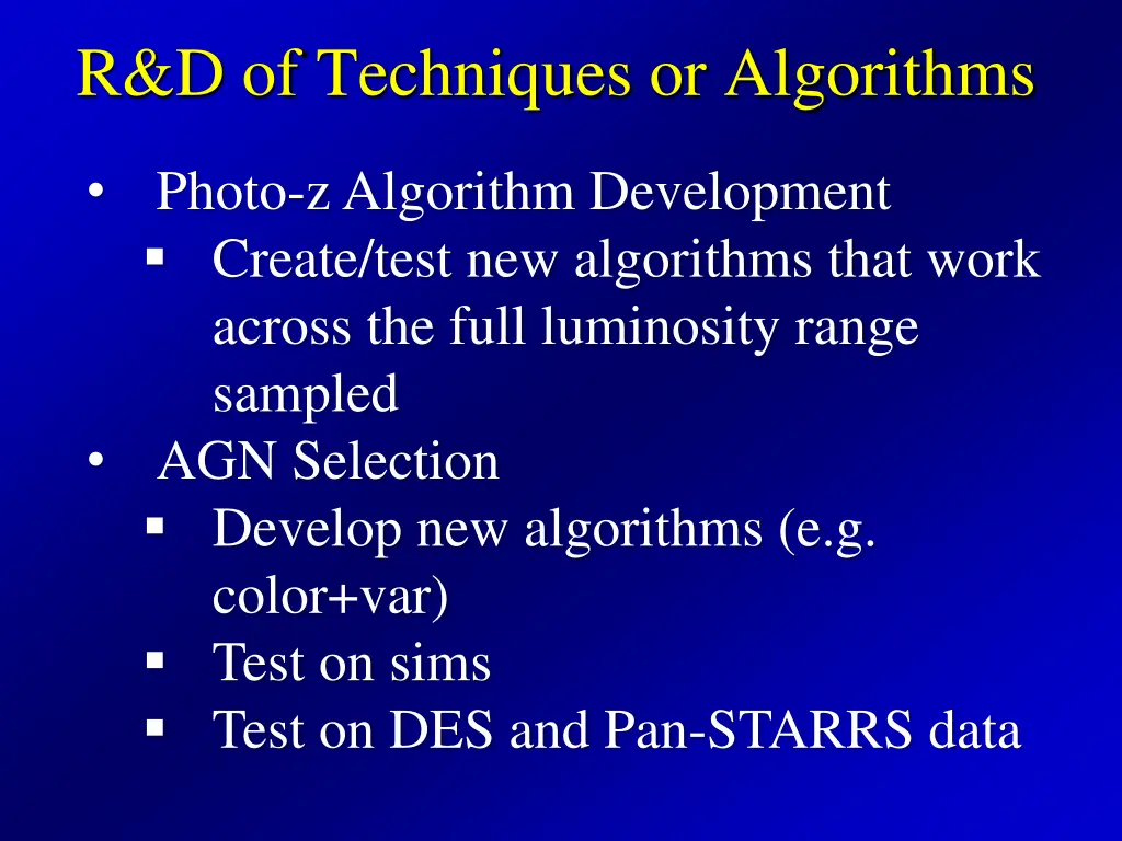 r d of techniques or algorithms