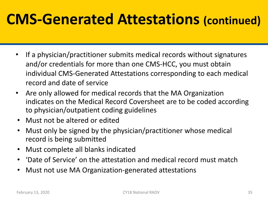 cms generated attestations continued 1