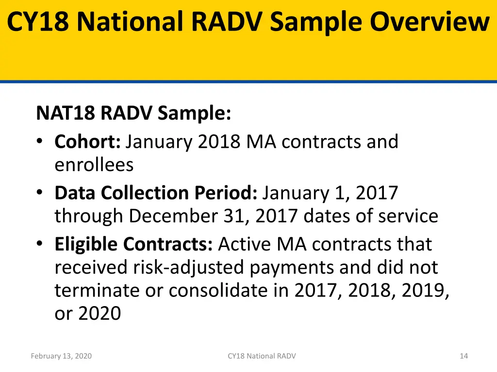 cy18 national radv sample overview 1