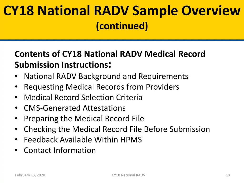 cy18 national radv sample overview continued 3