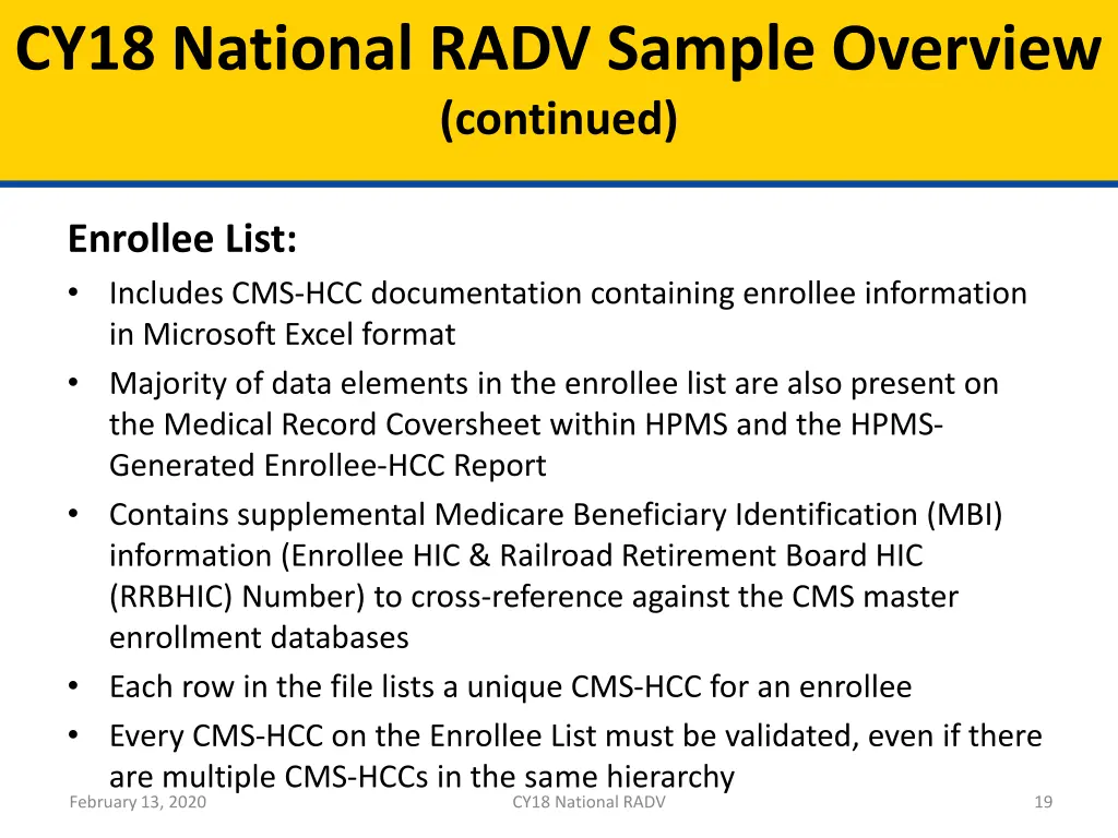 cy18 national radv sample overview continued 4