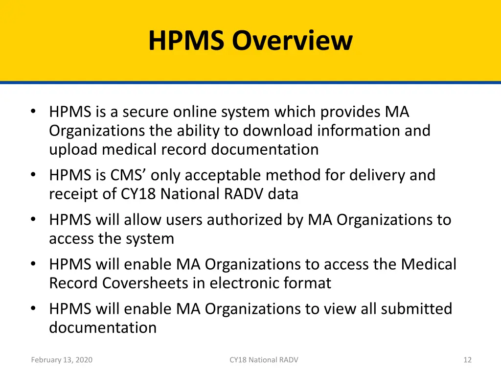 hpms overview