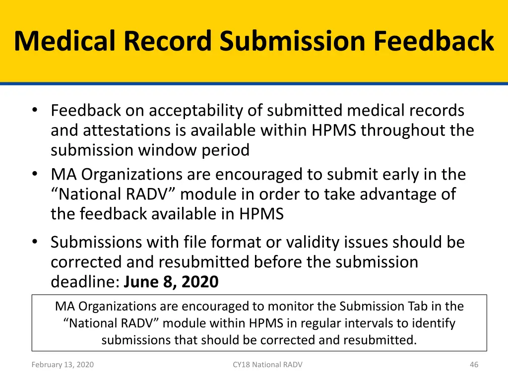 medical record submission feedback 1