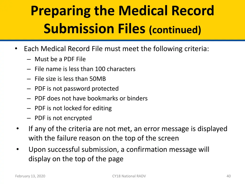 preparing the medical record submission files 2