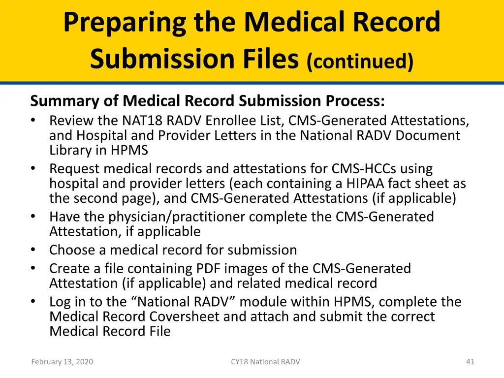 preparing the medical record submission files 3