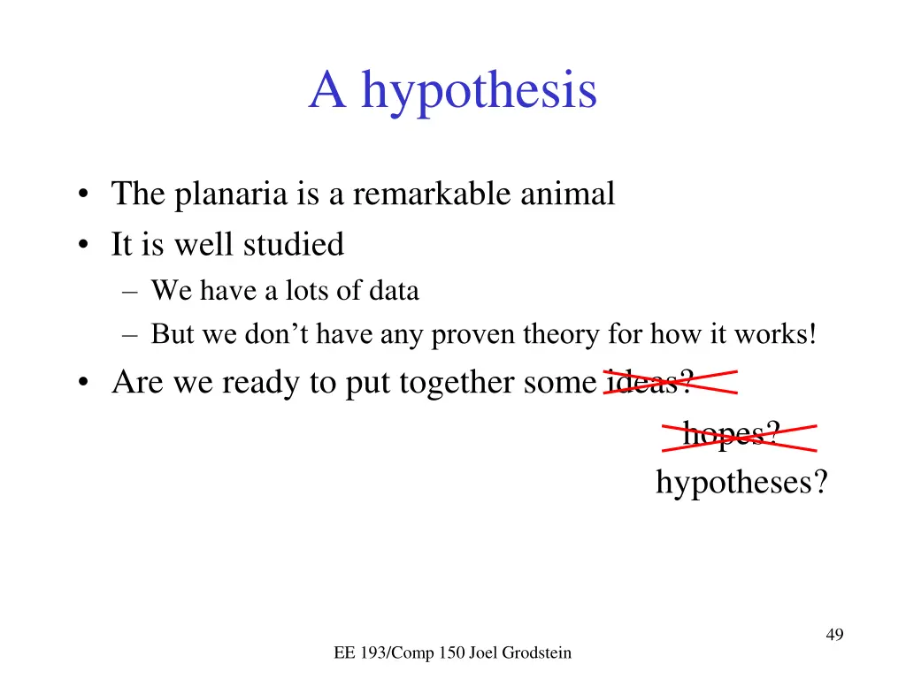 a hypothesis