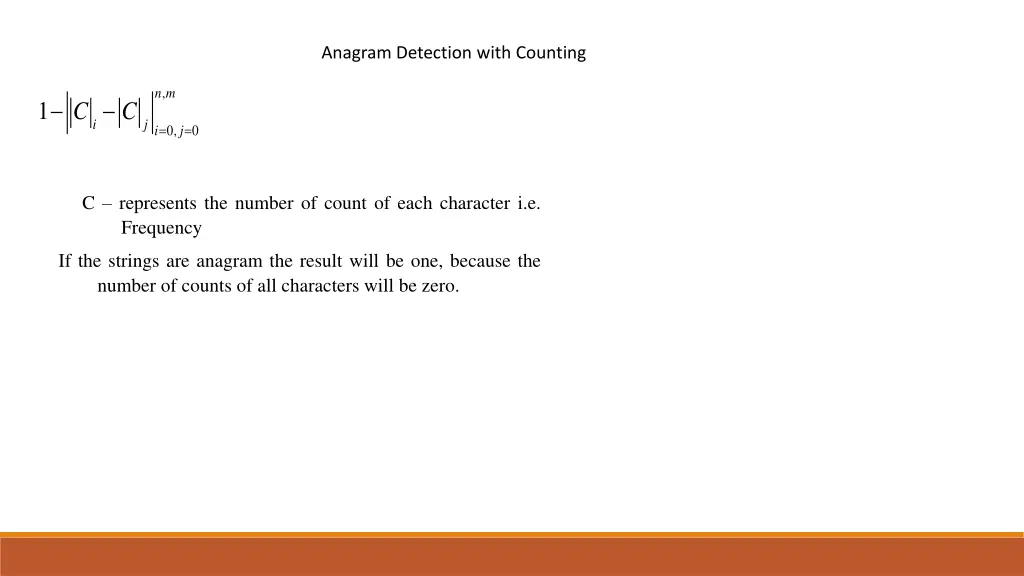 anagram detection with counting