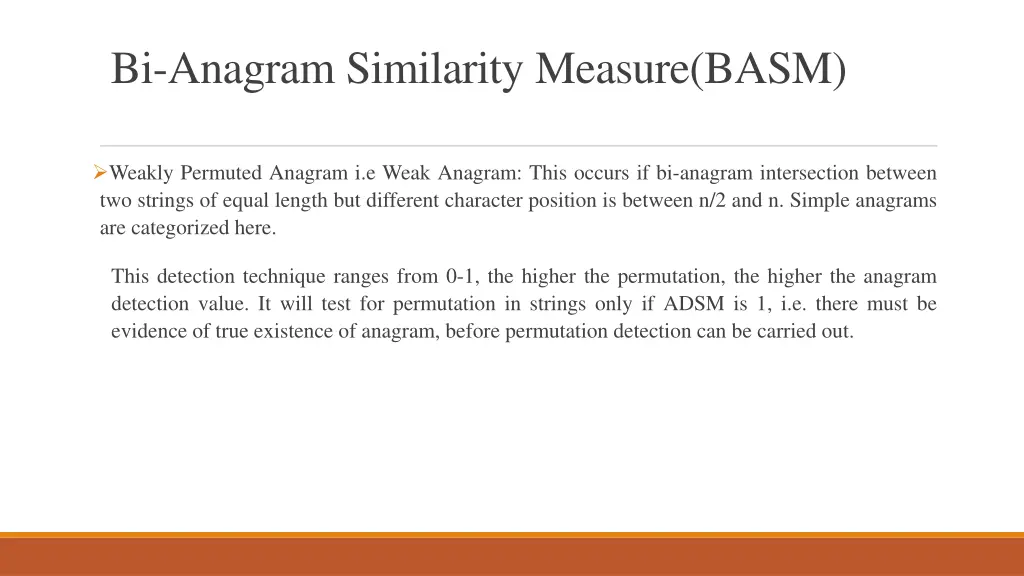 bi anagram similarity measure basm 2