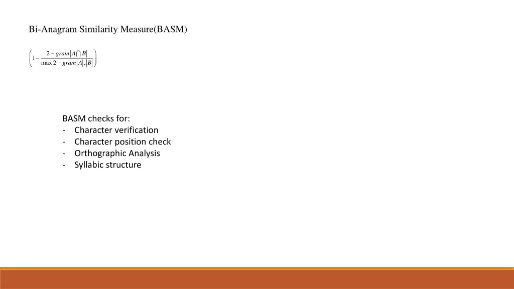 bi anagram similarity measure basm