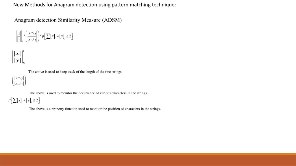 new methods for anagram detection using pattern