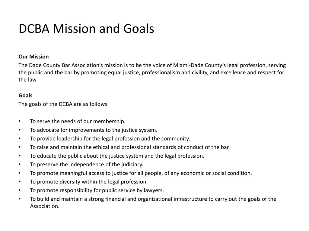 dcba mission and goals