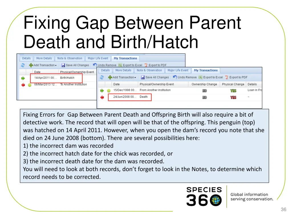 fixing gap between parent death and birth hatch