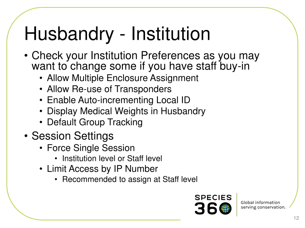 husbandry institution check your institution