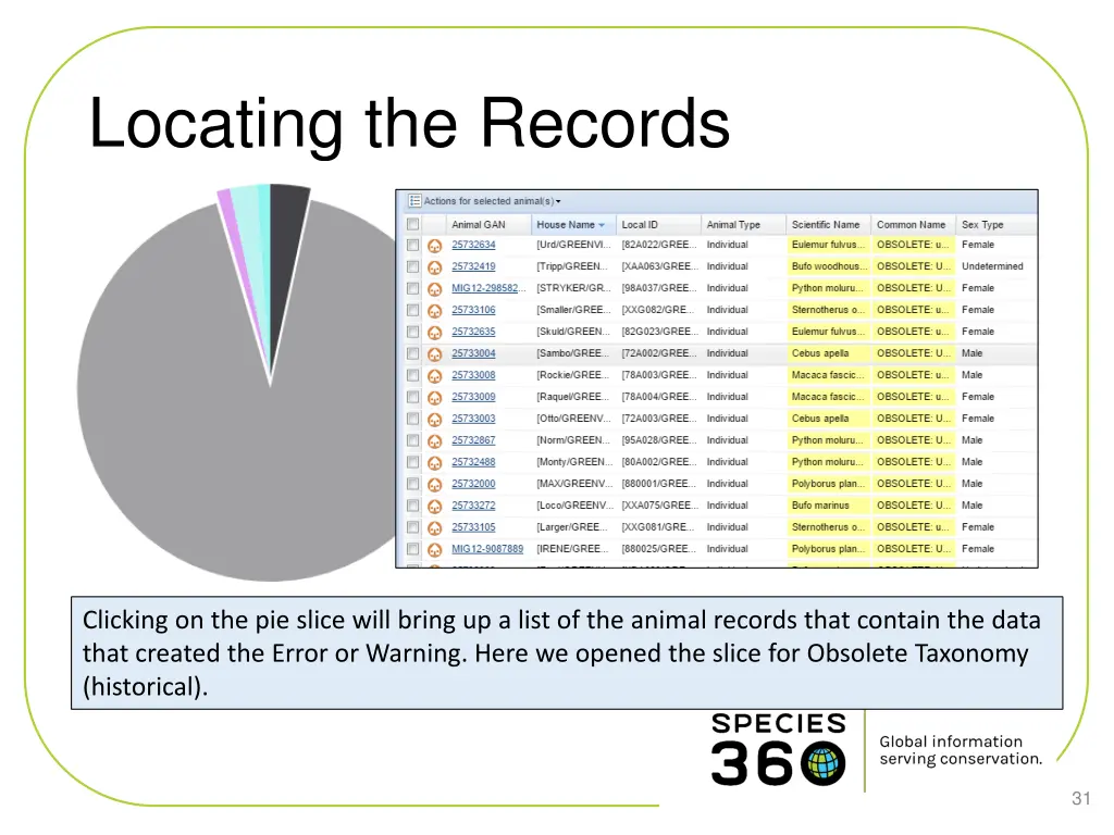 locating the records