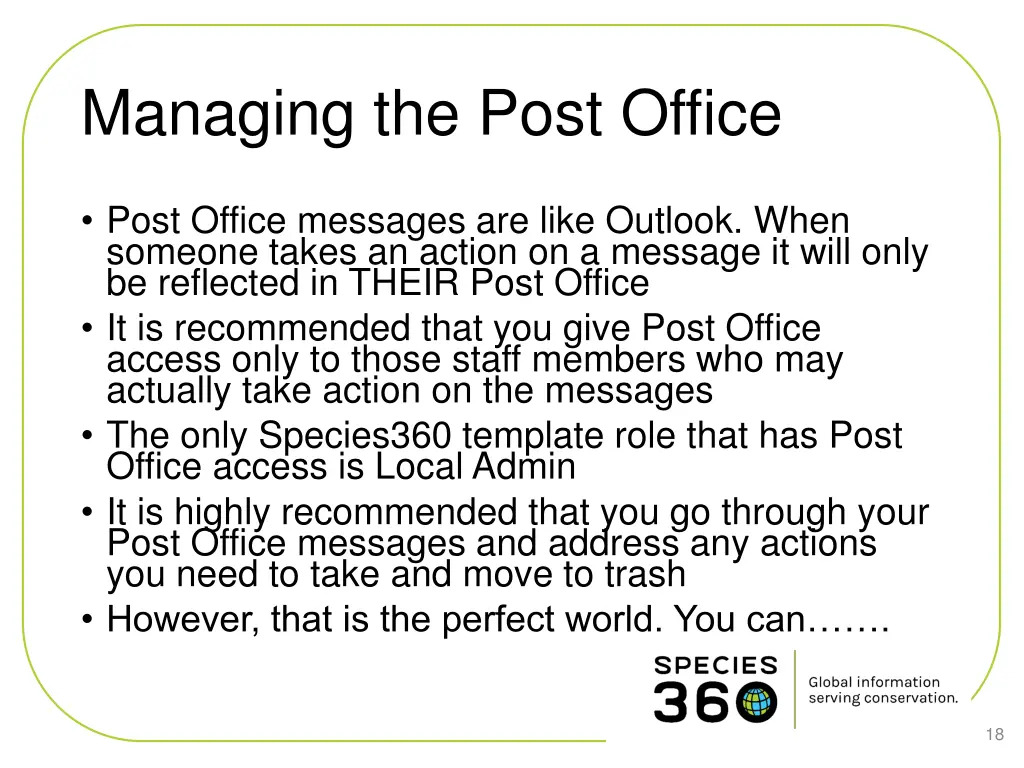 managing the post office