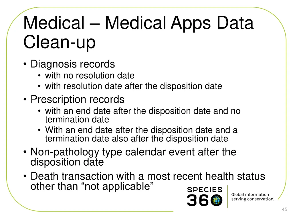 medical medical apps data clean up