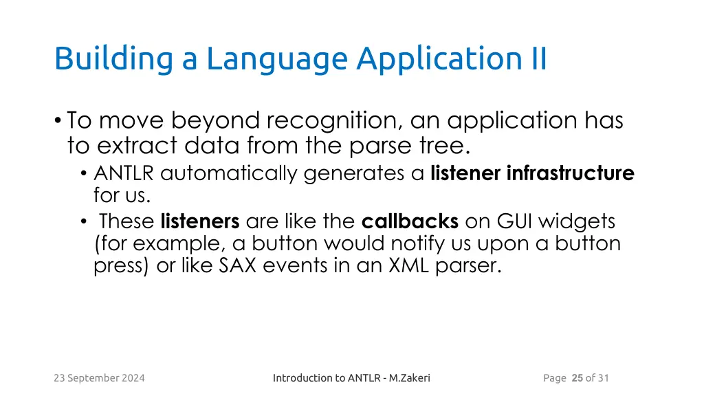 building a language application ii