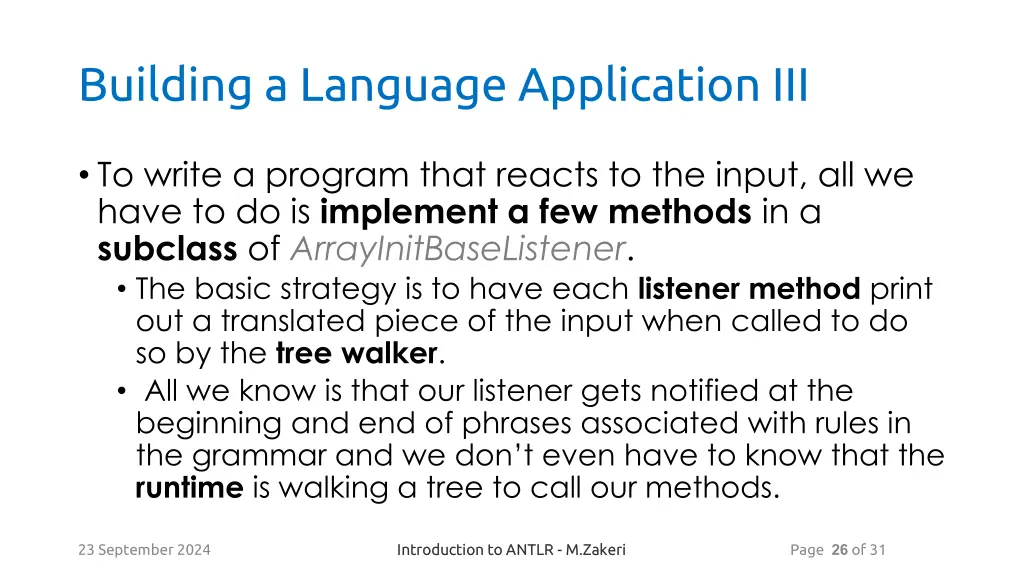 building a language application iii