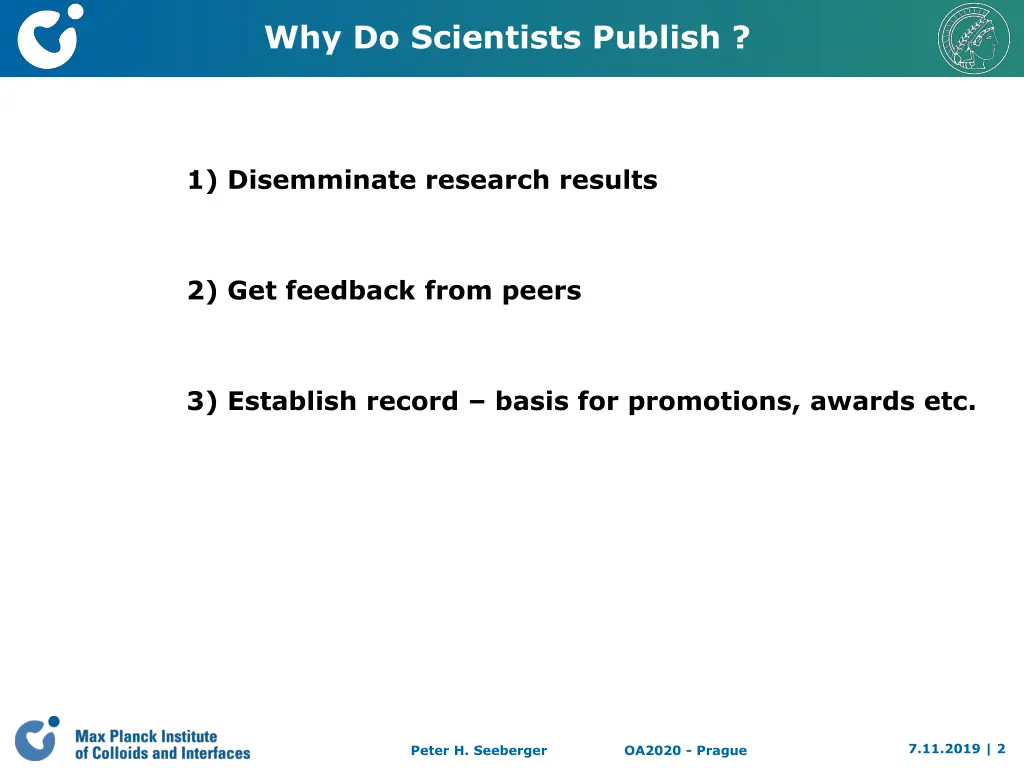 why do scientists publish