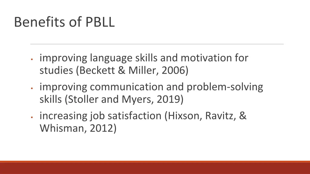 benefits of pbll