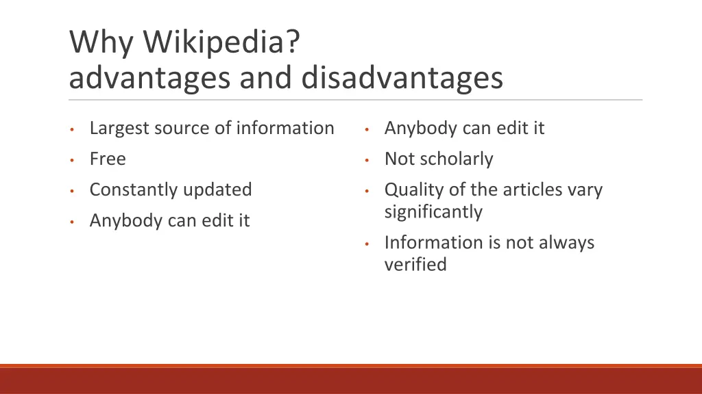 why wikipedia advantages and disadvantages