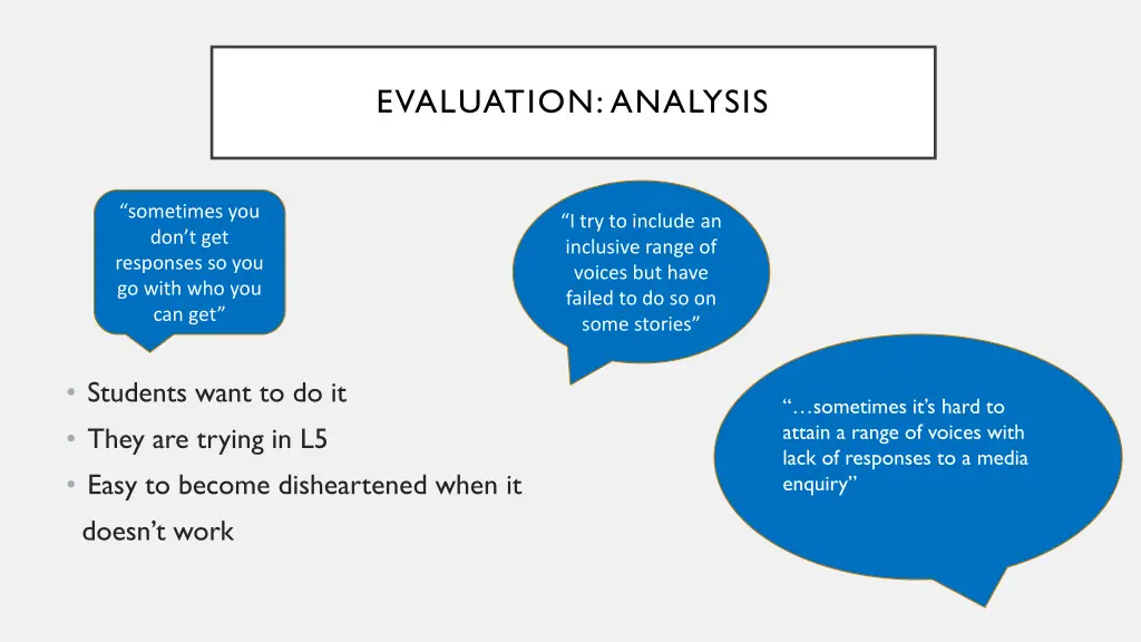 evaluation analysis