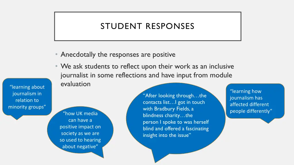 student responses