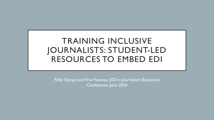 training inclusive journalists student