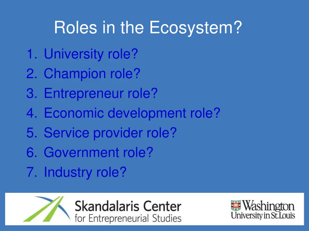 roles in the ecosystem