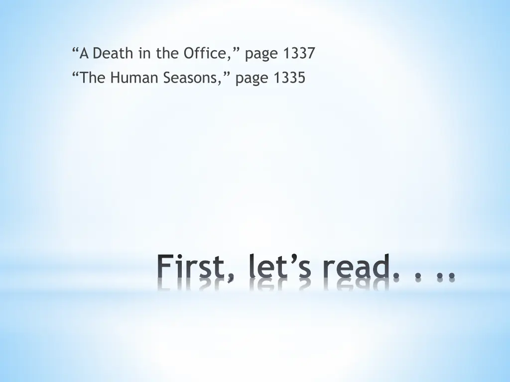 a death in the office page 1337 the human seasons