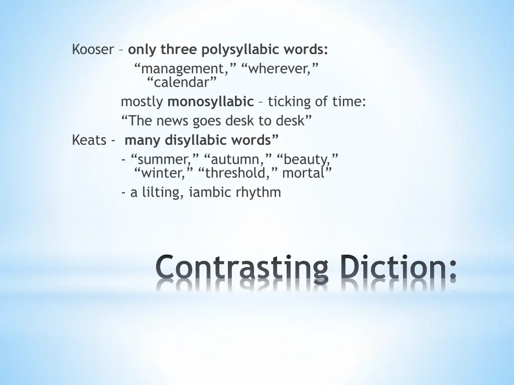 kooser only three polysyllabic words management