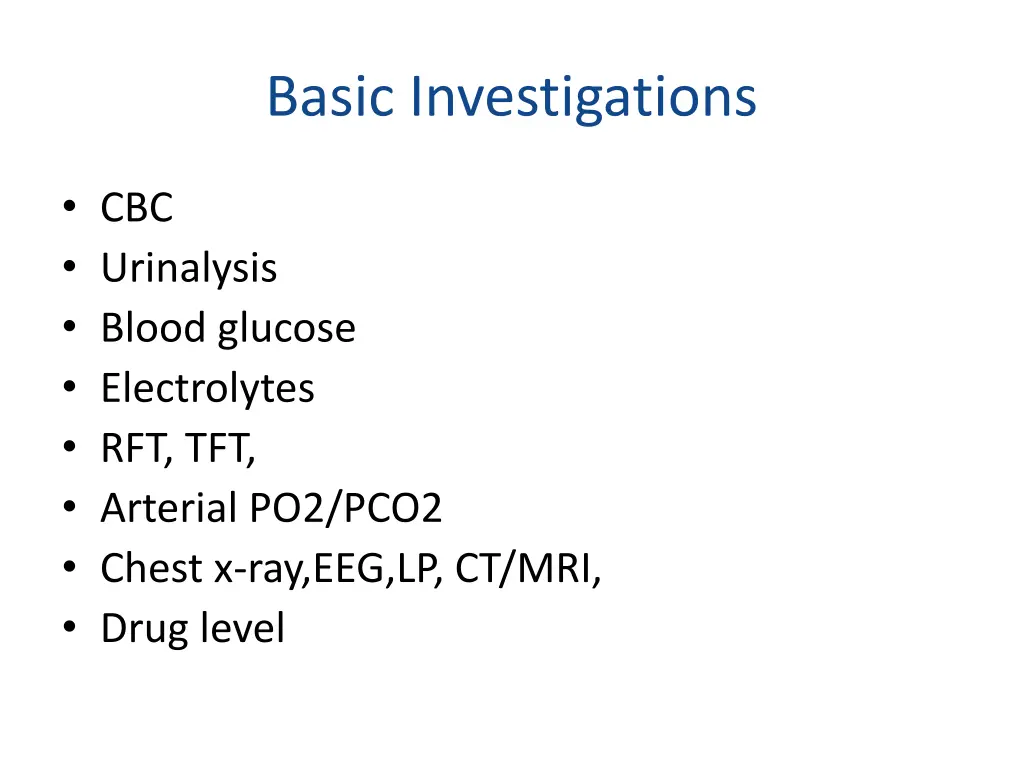 basic investigations