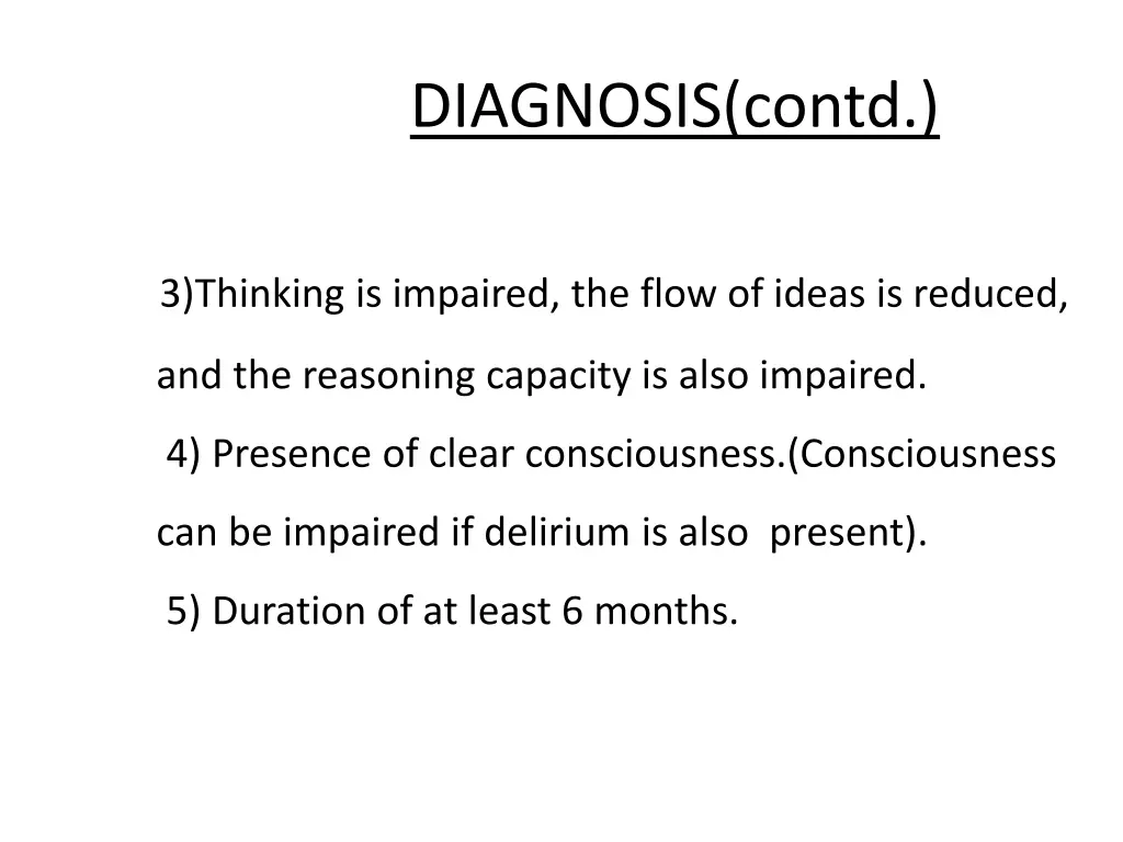 diagnosis contd