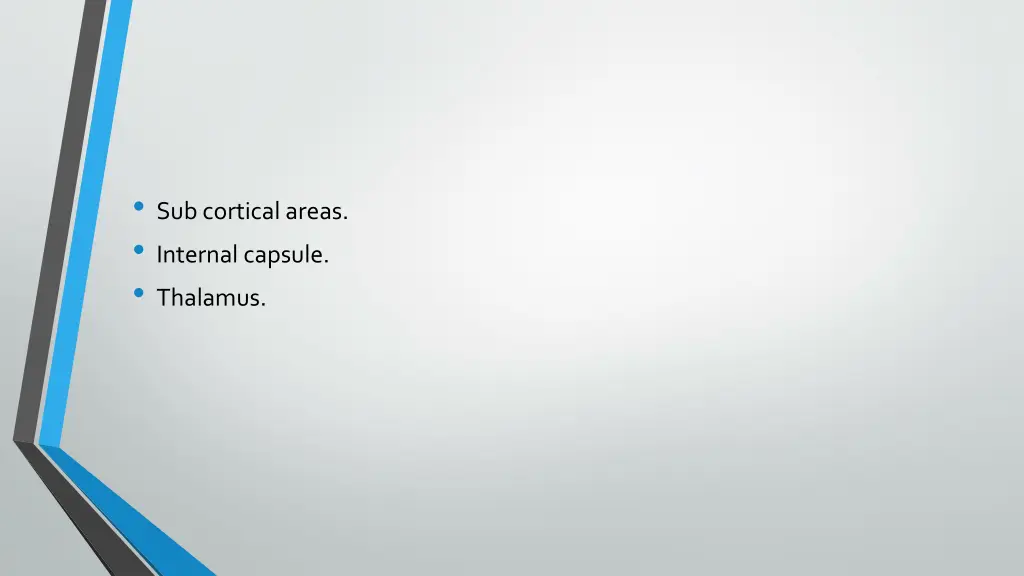 sub cortical areas internal capsule thalamus