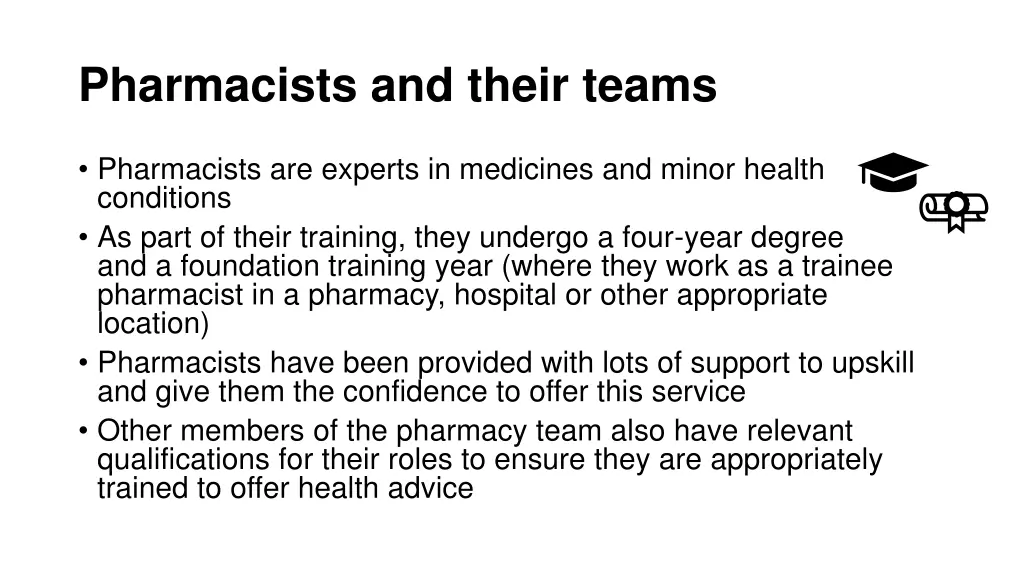 pharmacists and their teams