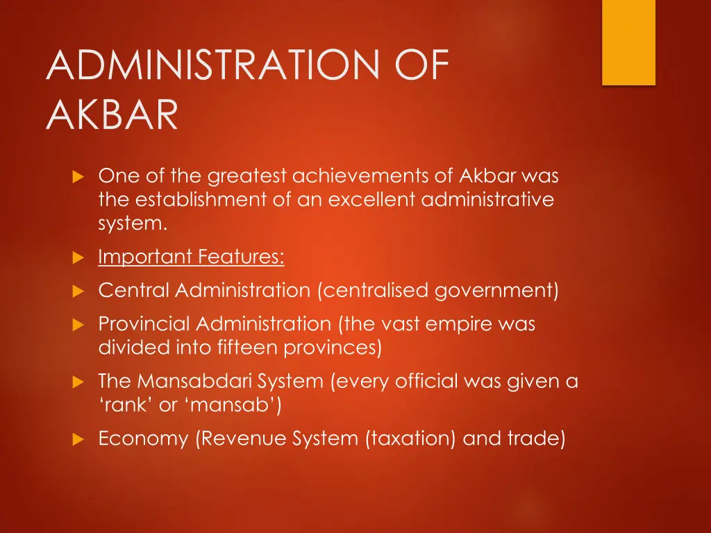 administration of akbar