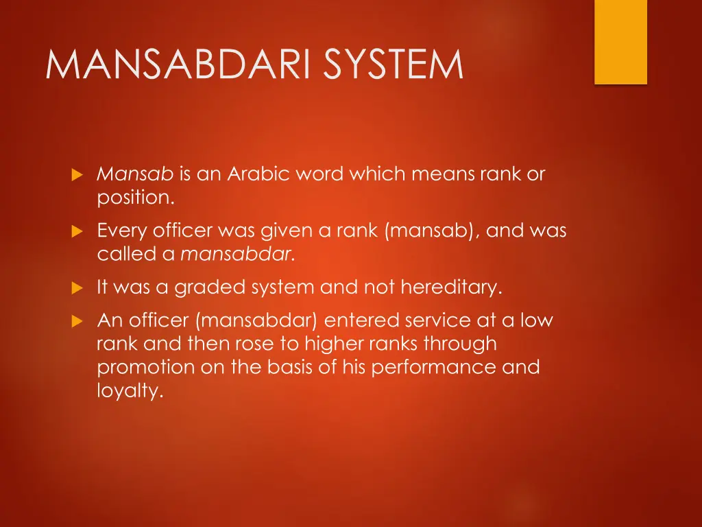 mansabdari system