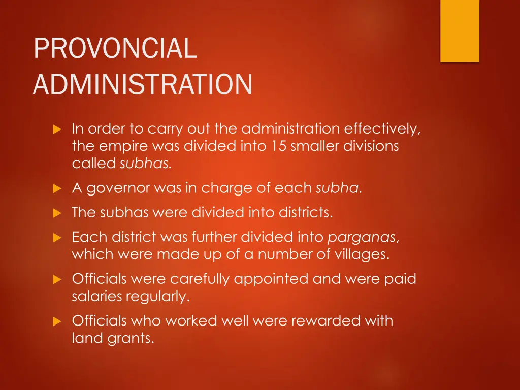 provoncial administration