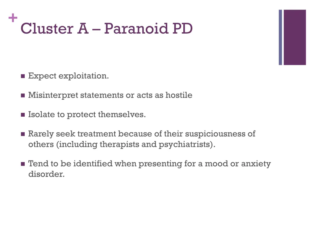 cluster a paranoid pd 2