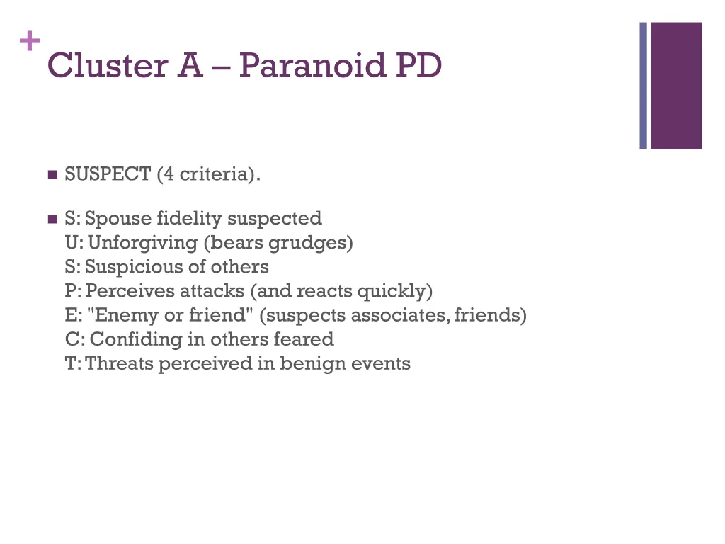 cluster a paranoid pd