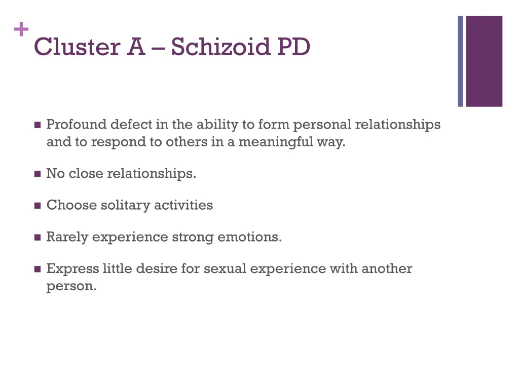 cluster a schizoid pd 2