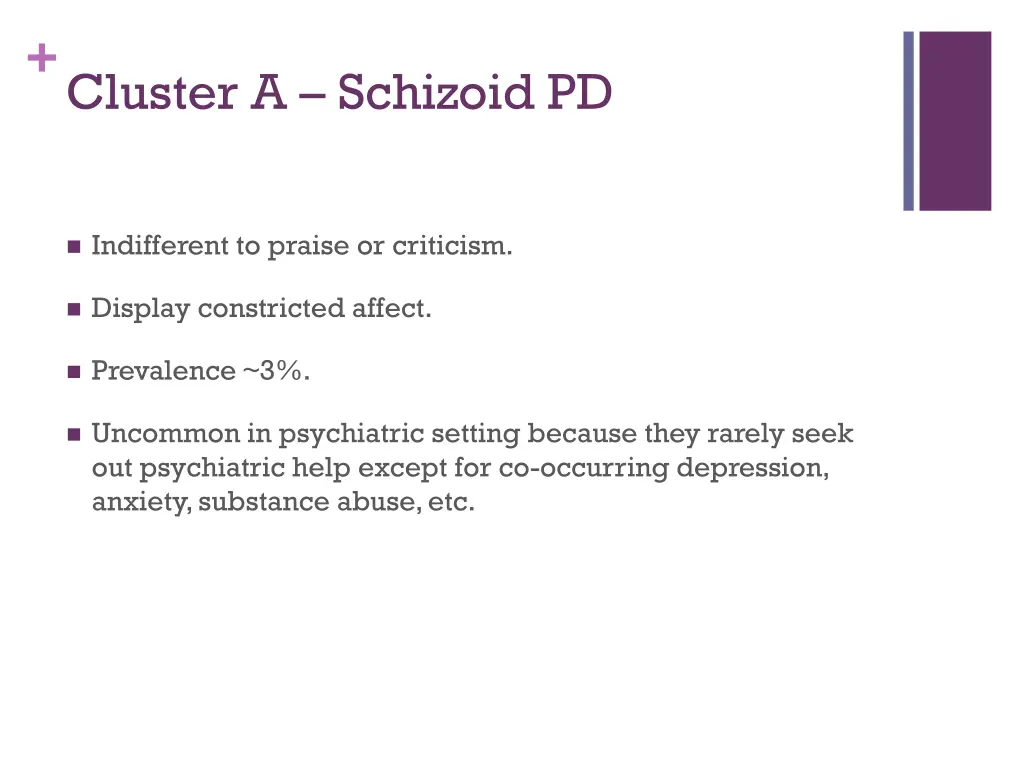 cluster a schizoid pd 3