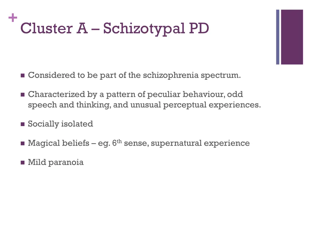 cluster a schizotypal pd 2