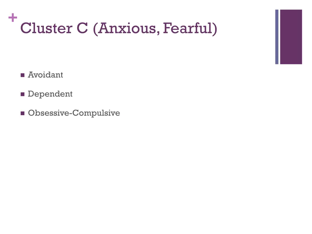 cluster c anxious fearful