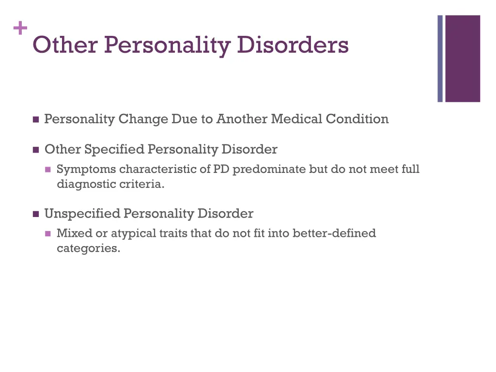 other personality disorders