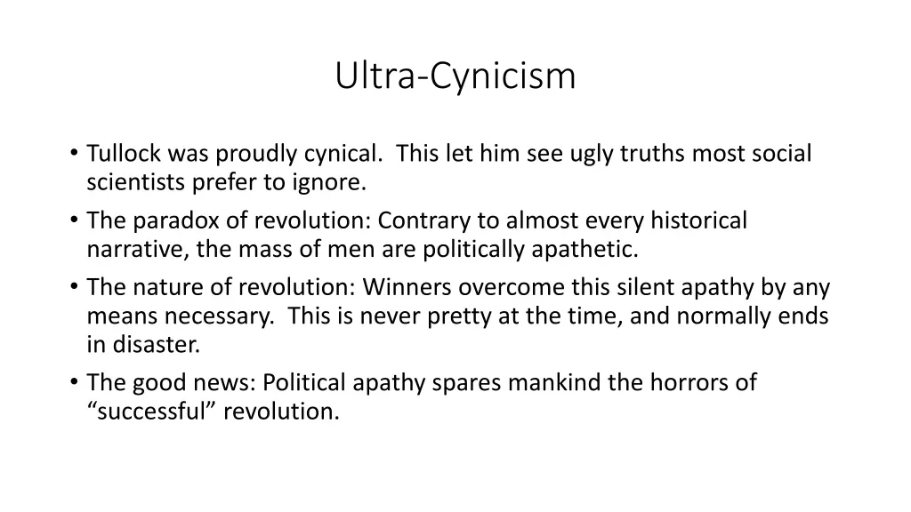 ultra cynicism