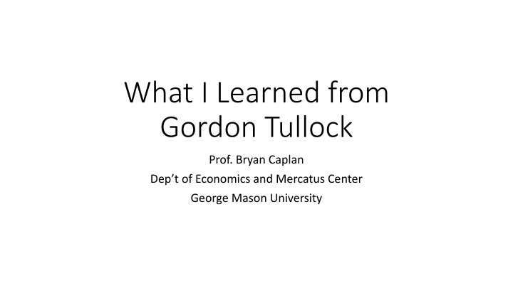 what i learned from gordon tullock