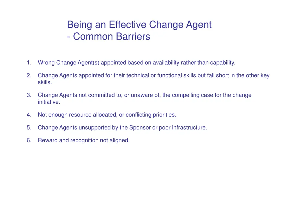 being an effective change agent common barriers