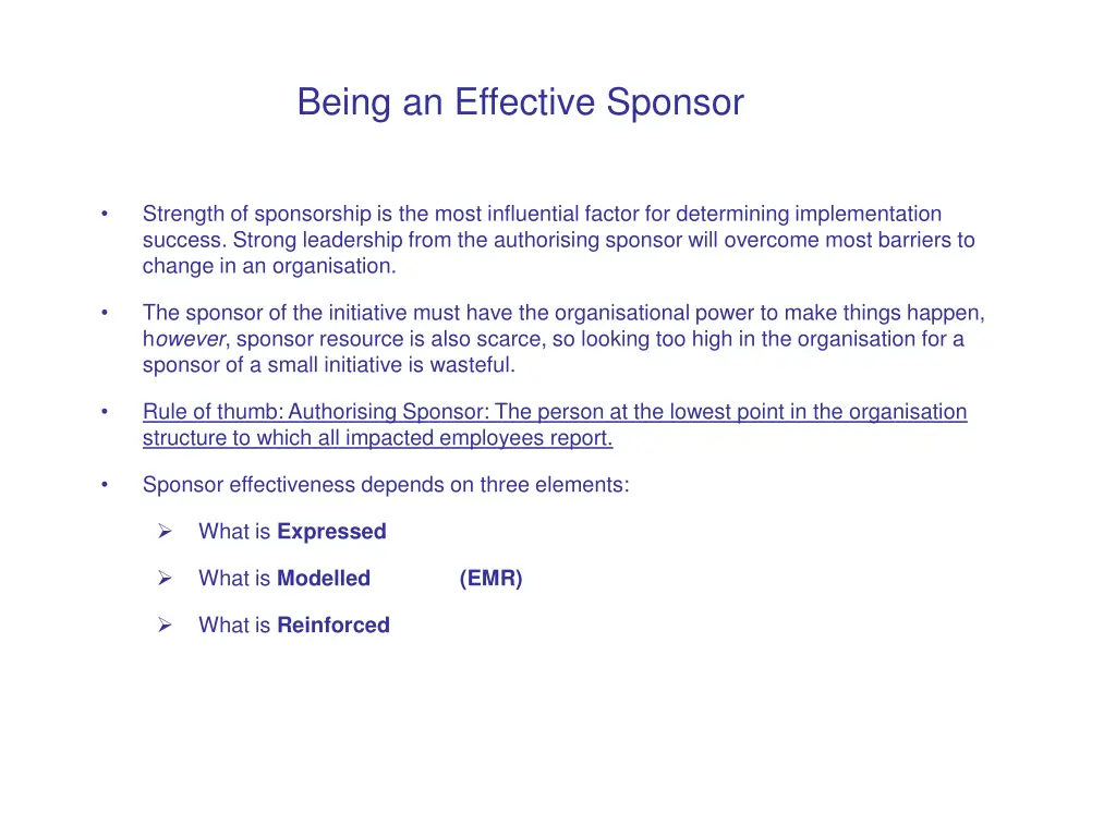 being an effective sponsor