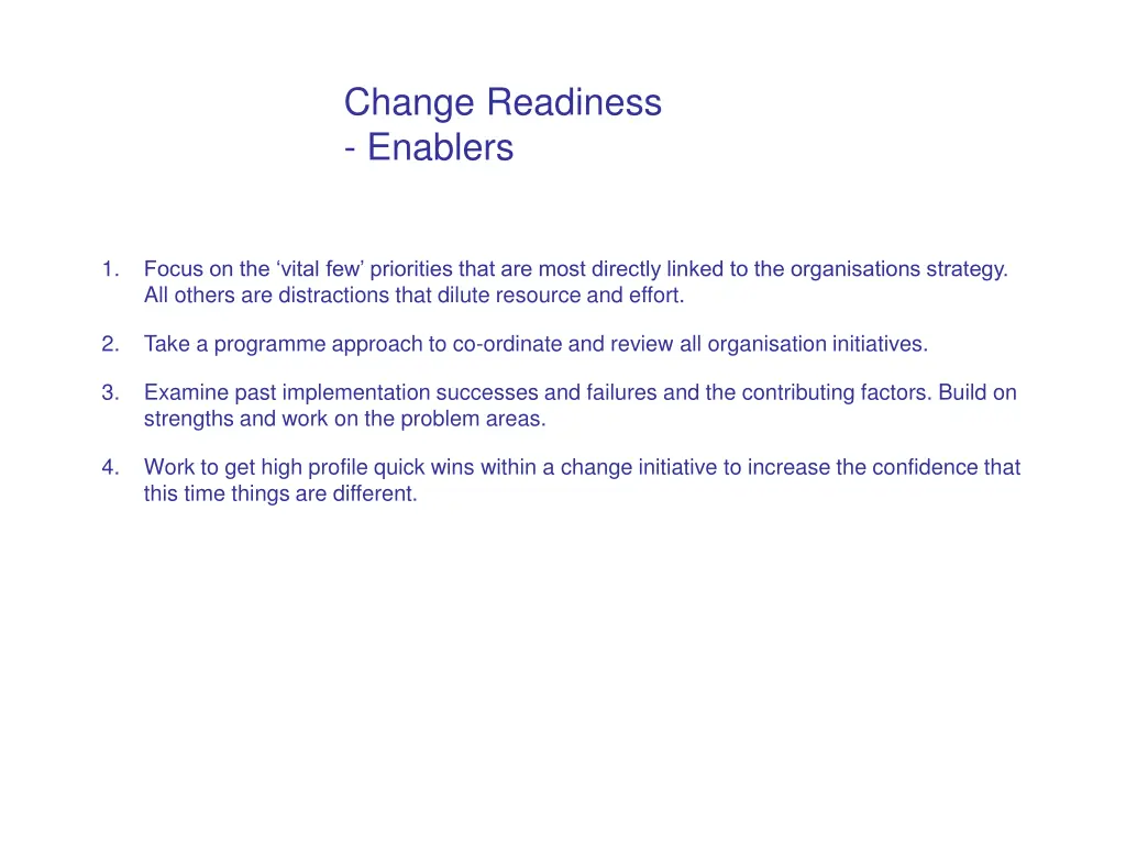 change readiness enablers